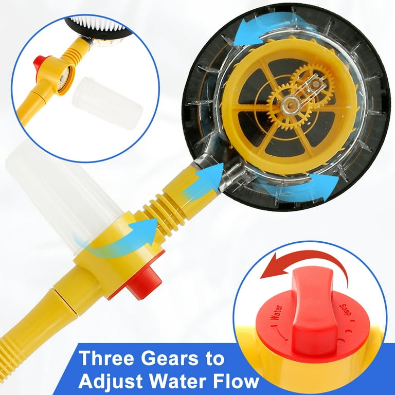 GreceYou 360° Auto Rotating Car Wash Brush with Long Handle and Chenille  Scratch-Free Brush Head, Car Washing Mop Foaming Pressure Washer Car  Cleaning