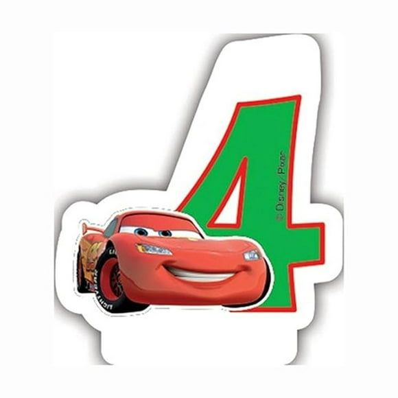 Cars Bougie d'Anniversaire 4 Ans Néon Lightning McQueen