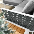 thumbnail image 4 of Lounge Sectional Sofa Chair Table Set, White Grey Gray, Aluminum, Metal, Fabric, Modern Contemporary, Outdoor Patio Balcony Cafe Bistro Garden Furniture Hotel Hospitality, 4 of 10