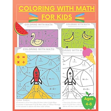 Coloring With Math for Kids: Practice Addition Multiplication Division ...