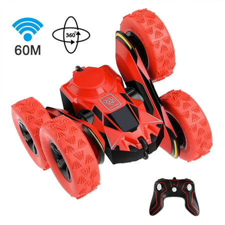 RC Stunt Car, ALLCACA 1:28 2.4Ghz Remote Control Off Road Electric Race Vehicle Double Sided 360 Degree Rotating Car for Kids,