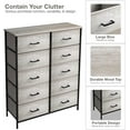 thumbnail image 2 of Sorbus Dresser with 10 Faux Wood Drawers - Storage Unit Organizer Chest for Clothes - Bedroom, Hallway, Living Room, Closet, & Dorm Furniture - Steel Frame, Wood Top, & Easy Pull Polyester Fabric Bins, 2 of 8