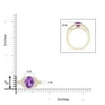 thumbnail image 5 of ANGARA Natural 1.6 ct Amethyst and Diamond Trillium Petal Flower Ring in 14K Yellow Gold for Women (Size-9x7mm) | February Birthstone, Anniversary, Jewelry Gift for Women | Natural Amethyst Ring, 5 of 9