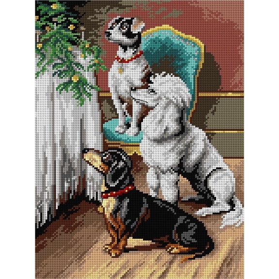 A Christmas Treat 3490J Needlepoint canvas for halfstitch without yarn