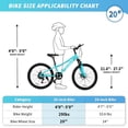 thumbnail image 3 of Linor 20" Kids Mountain Bike for Kids 6-12, 7 Speeds Drivetrain Kids Bike, Girls Boys Bike with Suspension Fork, Dual-Disc Brake, Anti-Slip Butyl Tires, Mint Green, 3 of 10