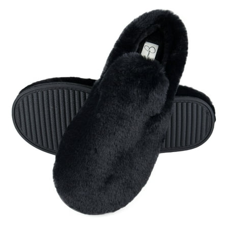 

Jessica Simpson Womens Plush Clog Slipper House Shoe With Memory Foam (Black Size Large (8-9))