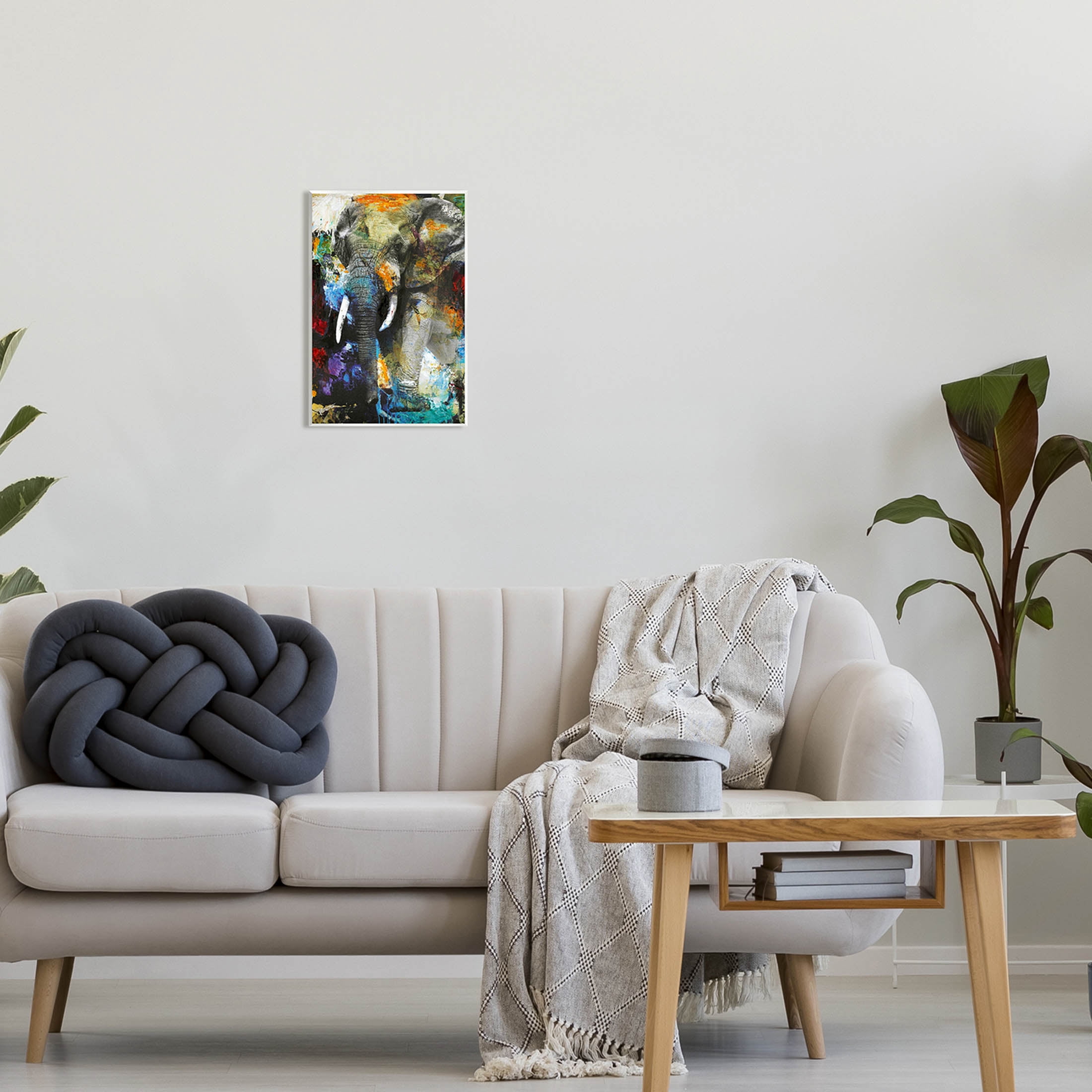 Layered Elephant Bold Wildlife Abstract Graphic Art Unframed Art Print Wall Art