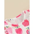 thumbnail image 4 of Toddler Baby Girls Farm Outfit Fruit Apple Print Fly Sleeve Ruffle Dress Summer Casual A-Line Twirly Dresses, 4 of 7