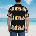 thumbnail image 4 of Pofeuu Hello Summer Gnome Print Hawaiian Shirt for Men Sleeves Casual Button Down Summer Beach Dress Shirts T-Shirts,Medium, 4 of 7