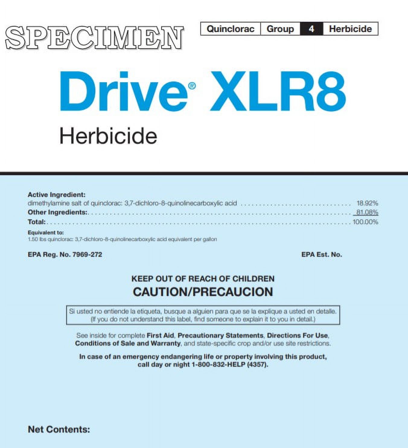 BASF Drive XLR8 Herbicide (1/2 gallon) Effectively Controls Crabgrass and other Broadleaf and Grassy Weeds - image 2 of 2