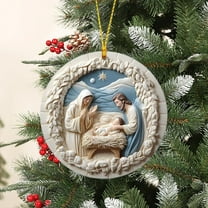 Tyidzon Christmas Tree Decorations Nativity Scene Ornaments, Birth of Jesus Decor Gifts, Nativity Christmas Ornaments for Christian, Family