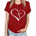 thumbnail image 1 of Blouses pour Femmes Hauts Imprimés Manches Courtes Blouse Col Rond T-Shirt Hauts, 1 of 1