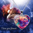 thumbnail image 2 of Jewelry VerPetridure Solar System Planet Galaxy Double Sided Glass Universe Heart Pendant Necklace, 2 of 7