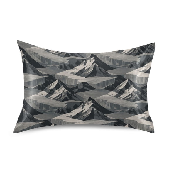 Satin Pillow Case Envelope Pillow Covers Standard Size Soft Pillow Cases for Bedroom, Mono Peaks Printed