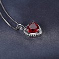 thumbnail image 4 of Elegante collar con colgante de amor para mujer con forma de corazón de rubí sintético rojo, plata de ley 925/chapado en oro rosa/oro amarillo, conjunto de joyas para niña, Love Neck, 4 of 5