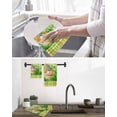 thumbnail image 5 of Easter Bunny Kitchen Dish Towels for Drying Dishes Set of 2, Spring Green Garden Floral Botanical Plaid Waffle Weave Microfiber Hand Tea Bathroom Towels Quick Dry & Absorbent Towel 15.7x23.6, 5 of 7
