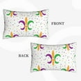 thumbnail image 4 of Naloa Mardi Gras Carnival1 Pillowcase, Throw Pillowcase, Wrinkle-Free, Stain-Resistant with Hidden Zipper for Bedroom Sofa - 14"x20", 4 of 9
