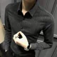 thumbnail image 4 of Camisas para hombre Camisa negra de negocios sencilla para hombre Ropa popular coreana de lujo de alta calidad Venta de moda hipster 2024 con cuello I, 4 of 5