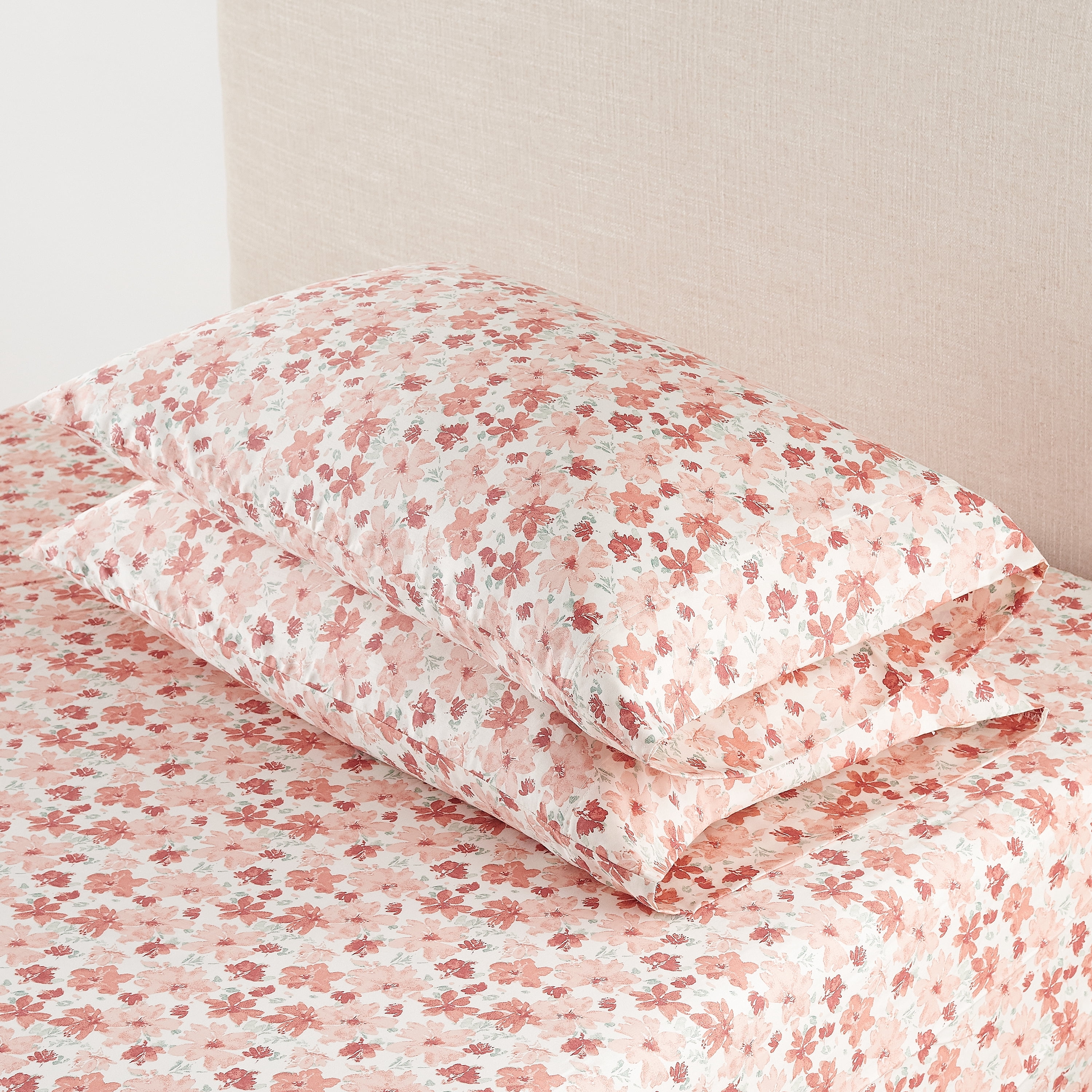 Better Homes & Gardens 300 Thread Count 100% Cotton Wrinkle Resistant Sheet Set, Queen Floral