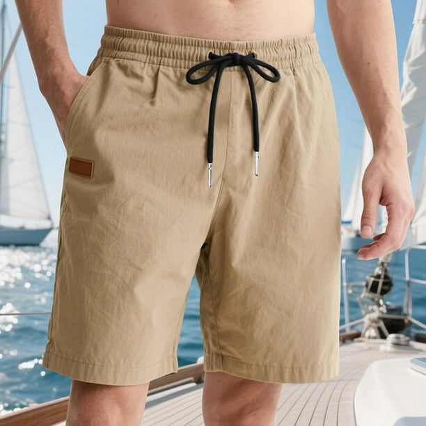 Ceisia Men's Slim Functional-style Quick-dry Gift Casual Shorts Breathable Contrast Zipper Cargo Pockets Multi-Color