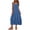Blue, variant on Antinious Ladies Solid Sleeveless Round Neck Practical Versatile Casual Dress with Side Pocket Layout