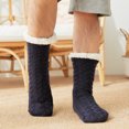 thumbnail image 1 of Slipper Fuzzy Socks Non Slip Winter Warm Soft Fluffy Cozy Fleece Lining Home Socks,Navy Man, 1 of 9
