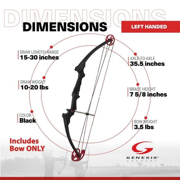 Genesis Original Archery Compound Bow Adjustable Size, Left