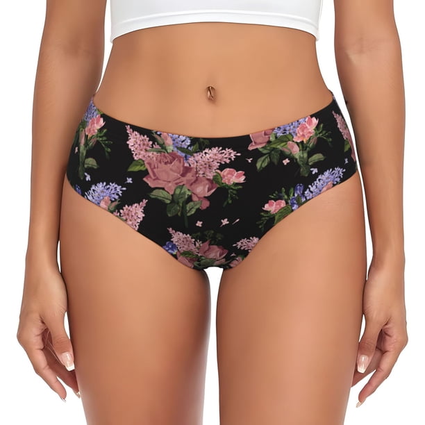 Fotbe Bouquet Calzones Estampados para Mujer – Ropa Interior de Algodón, Cómoda, Suave y Elástica-Large