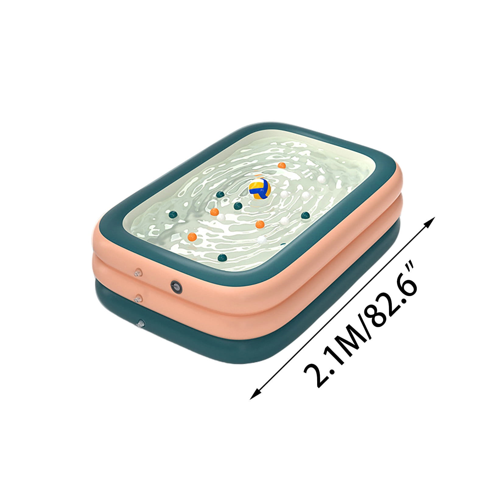 Muecwrye 2.1m Square Inflatable Pool, Family Pool for Summer Water Recreation