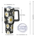 thumbnail image 3 of Daisy Tumblers with Lids Straws 40oz Vacuum Insulated Daisy Tumbler Handle Flip Straw Lid Leak Proof Stainless Steel Travel Travel Must Haves, 3 of 5