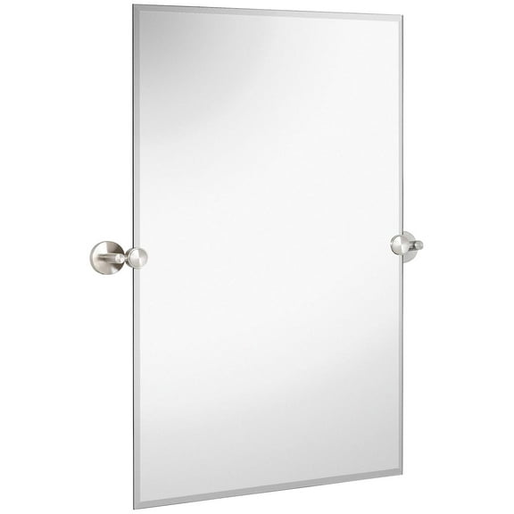 Hamilton Hills Large Pivot Rectangle Mirror With Brushed Chrome Wall Anchors