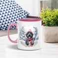 thumbnail image 3 of Playful Wirehaired Pointing Griffon Welcomes Winter Snowy Day with Cardinal Bird 11oz Accent Two-tone Mug Dog Lover Coffee Tea Cup - 2017, 3 of 5
