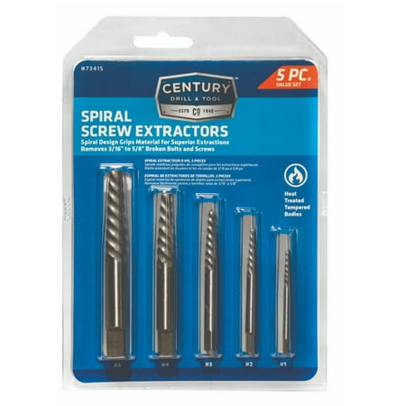 

New Century Drill & Tool 73415 Spiral Screw Extractor Set 5 Piece