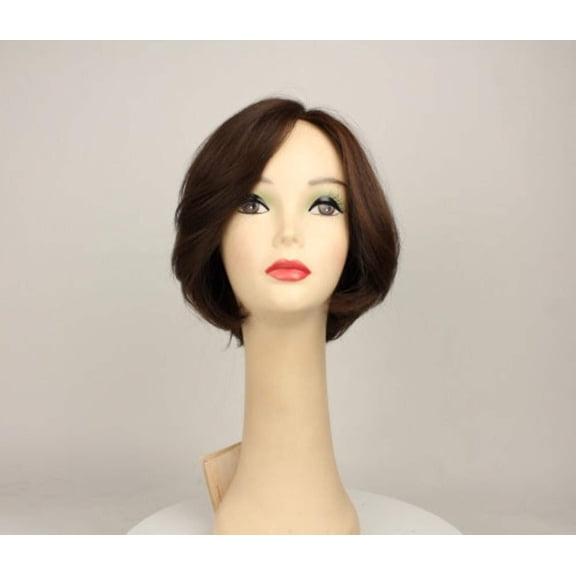European Human Hair Freeda Wig Dorothy Brown With Reddish Highlights Multi-Directional Skin Top Size S