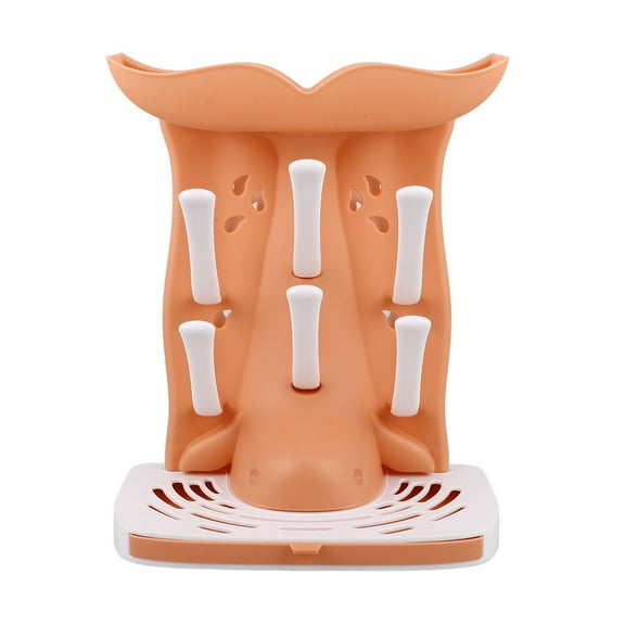 Masteelf Baby Bottle Drying Rack with Efficient Water Drainage and SpaceSaving Design for Kitchen Use Orange Plastic