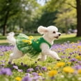 thumbnail image 6 of St. Patrick's Day Dog Skirt with Bow, Clover Pet Tutu Dress, Green Cat Apparel Outfit for Irish Festive Summer Birthday Party, 6 of 6
