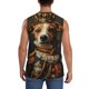 thumbnail image 4 of Fotbe Modern Cute Dog Men's Camiseta sin Mangas Estampada para Hombres, Playera Casual para Gimnasio, Entrenamiento, Playa-Large, 4 of 7