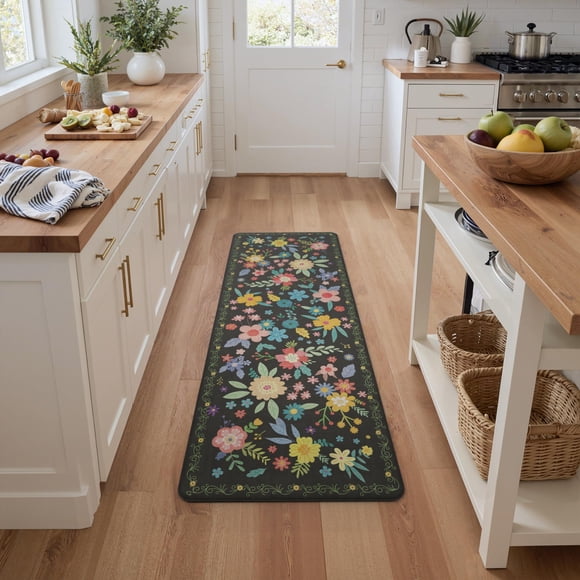 GENIMO Kitchen Mats for Floor, Cushioned Kitchen Rugs Non Slip Washable, Farmhouse Anti Fatigue Mat Waterproof, Comfort Standing