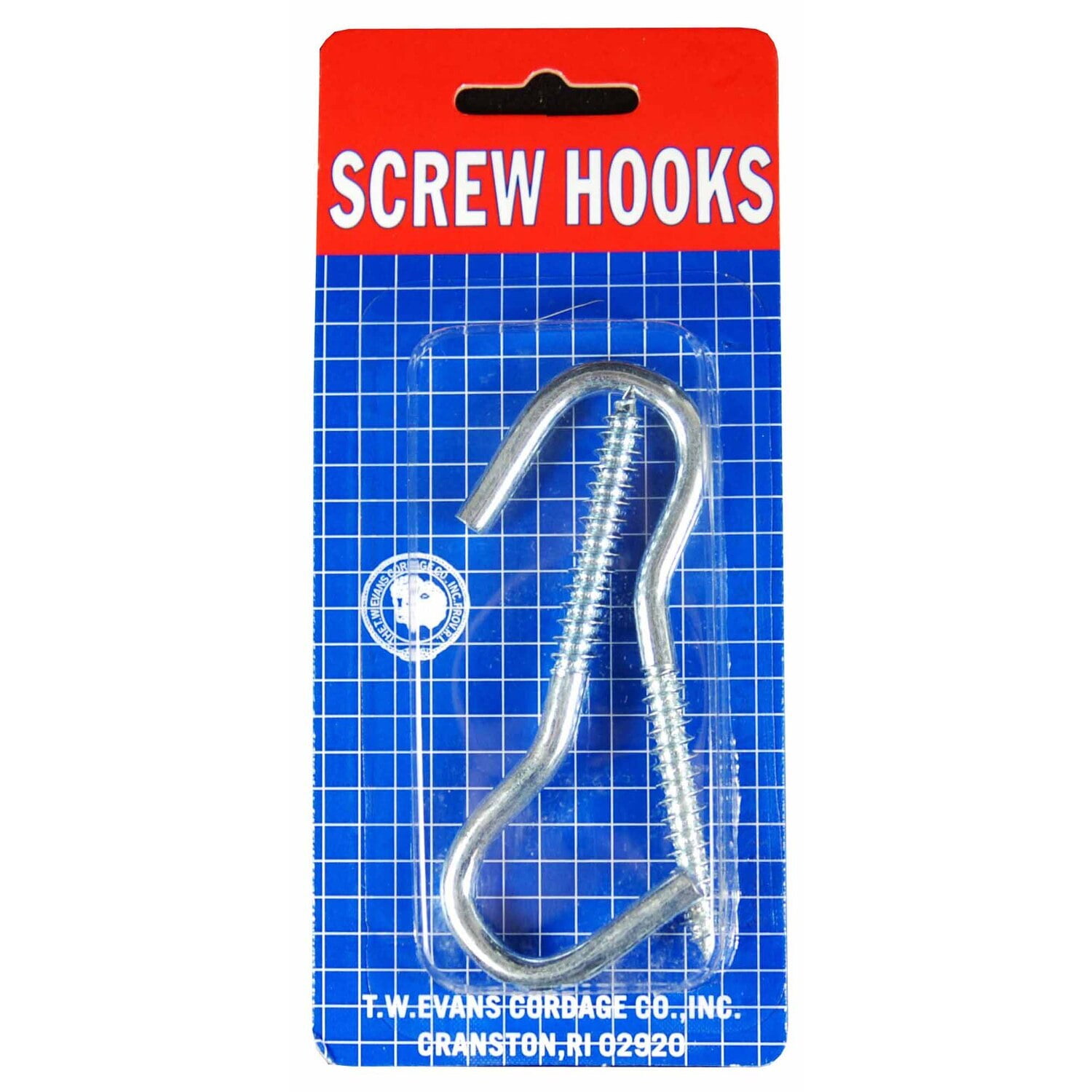 T.W . Evans Cordage CLOTHESLINE SCREW HOOKS ( 2 PER CARD )