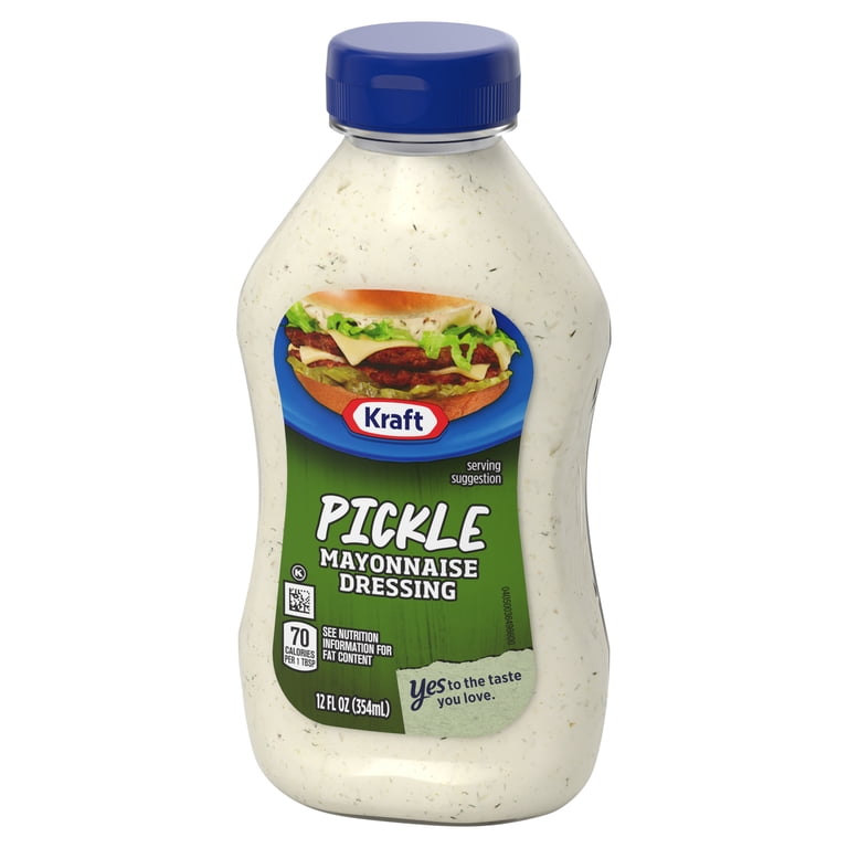 Kraft Pickle Mayonnaise Dressing 12 fl oz Jar Tangy Pickle Flavor -  Walmart.com