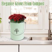 AOIOSN,Countertop Compost Bin Kitchen,Odorless Indoor Compost Bin with Lid and Compost Bags,Compost Bucket Composter Container for Food Waste,Green