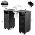 Artist Hand Black Nail Table Manicure Desk Beauty Station with Electric
