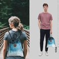 thumbnail image 4 of Drawstring Backpack with Wet Pocket Sport Gym String Bag Sackpack Water Resistant Nylon for Women Men Children, 4 of 4