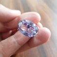 thumbnail image 2 of Alexandrite Ring Oval Cut Alexandrite Engagement Ring Three Stone Design June Birthstone Ring Color Change Stone Promise Ring Anniversary Ring, 2 of 3