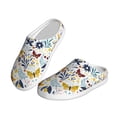 thumbnail image 2 of Daiia Flowers Butterfly Print Women’s Fuzzy Slippers Memory Foam Lightweight House Shoes Cozy Loafer Flannel House Shoes-39/40, 2 of 7