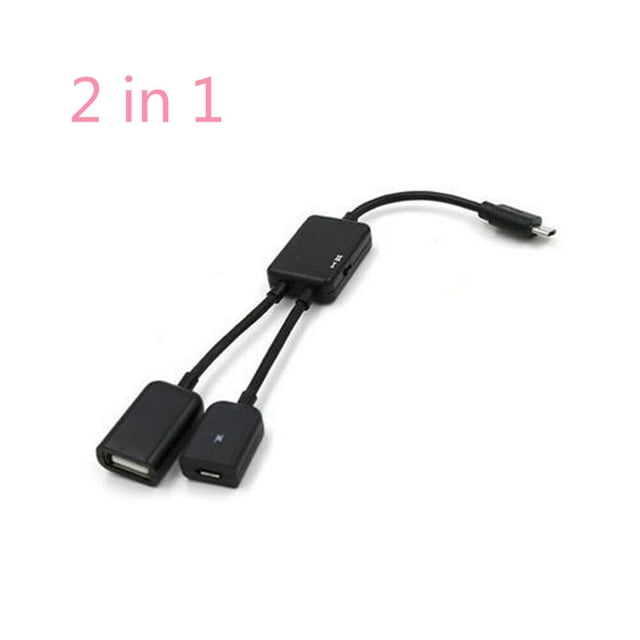 unbranded Cable Otg De Carga Para Teléfono Negro Con Conector USB Y Sincronización De Datos