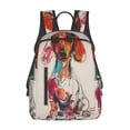 thumbnail image 1 of Balery Colorful Dachshund Art Mochila ligera para hombre y mujer: duradera e impermeable, ideal para la escuela, el trabajo, viajes y uso diario., 1 of 7