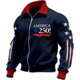 thumbnail image 4 of Men's 250th Anniversary Usa Jacket with Full Zip American Flag Patriotic Sweatshirt 250 Year Anniversary Sweatshirts, 4 of 6