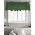 thumbnail image 5 of Solid Dark Green Valance Curtains for Kitchen/Living Room/Bathroom/Bedroom Window, Retro Minimalism Abstract Denim Texture Rod Pocket Small Topper Half Short Window Curtains Sheer Scarf 54"x18", 5 of 8