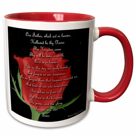 

3dRose The Lords Prayer - Two Tone Red Mug 11-ounce